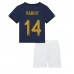 Billige Frankrike Adrien Rabiot #14 Hjemmetrøye Barn VM 2022 Kortermet (+ korte bukser)
